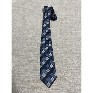 Versa Milan Tie  Blue Geometric Print